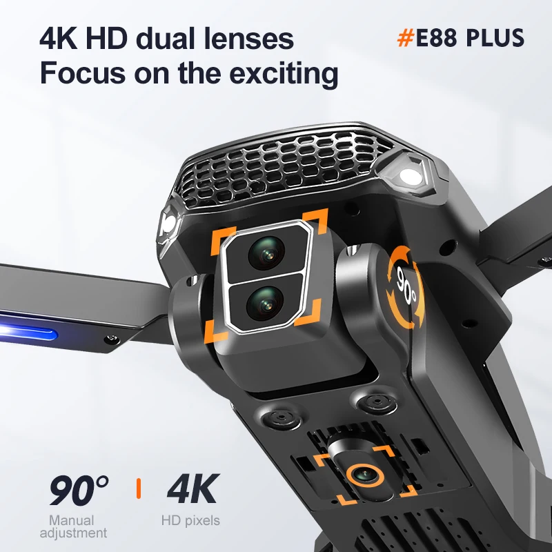 New E88 Plus Quadcopter Drone: - Drone Camera Night Vision ulasan dan harga